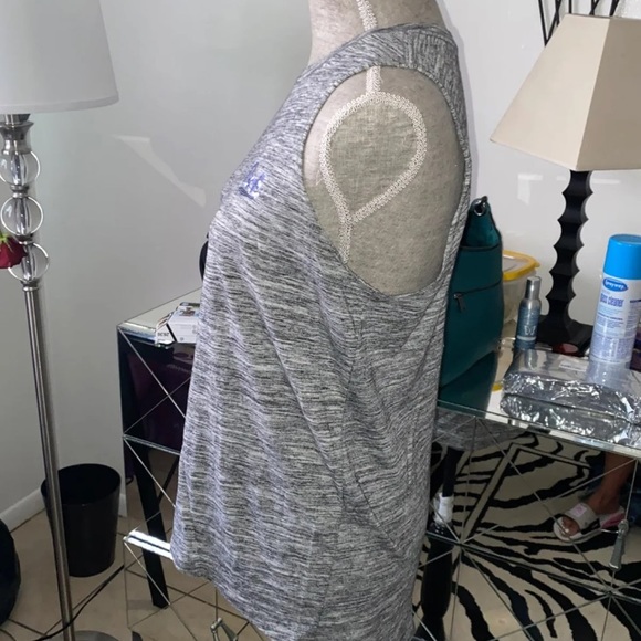 Pink VS heathered grey blinged out tank top Sz S - Picture 3 of 12